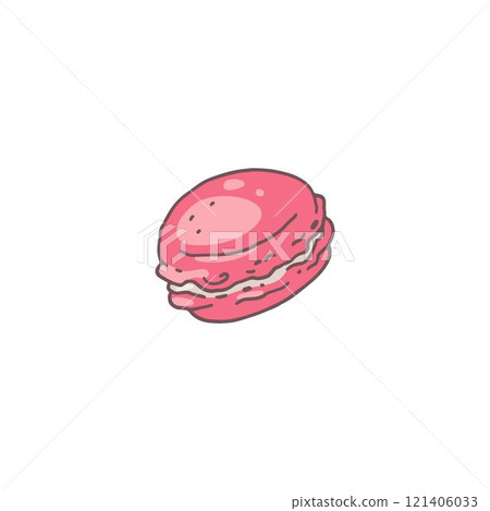 Vector illustration of macaroon cookies red isolated on white background. Vector illustration of macaroon cookies red isolated on white background. 121406033