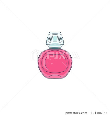 Vector illustration with perfume bottle icon on isolated background. 121406155