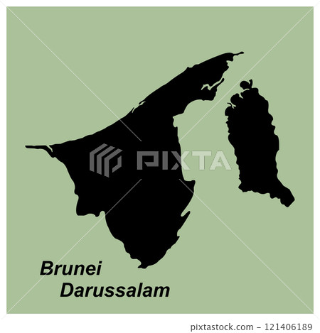 Brunei Darussalam country map design 121406189