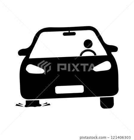tire burst car icon design tire burst car icon design 121406303