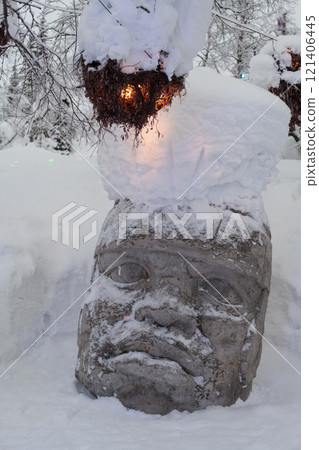 Magic forest at winter, Mysterious Forest in Murmansk region, Kirovsk, fantastic creation 121406445