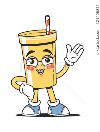 Kawaii milkshake drink doodle character Kawaii milkshake drink doodle character 121406855