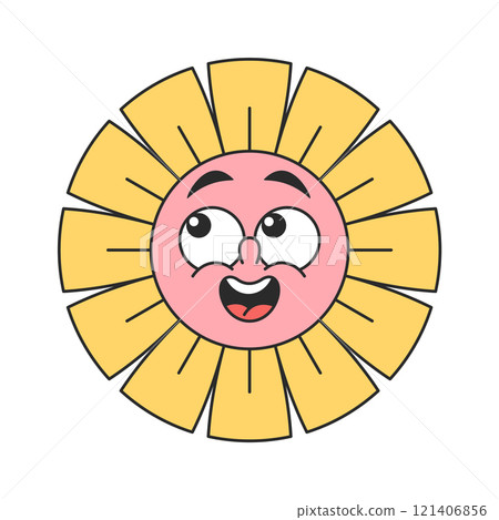 Happy cute daisy flower mascot 121406856