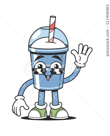 Funky milkshake sweet drink character Funky milkshake sweet drink character 121406863
