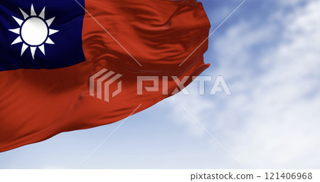 Taiwan flag waving in the wind Taiwan flag waving in the wind 121406968
