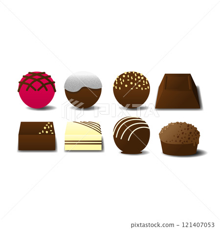 Illustration set of chocolate from a fashionable shop 121407053