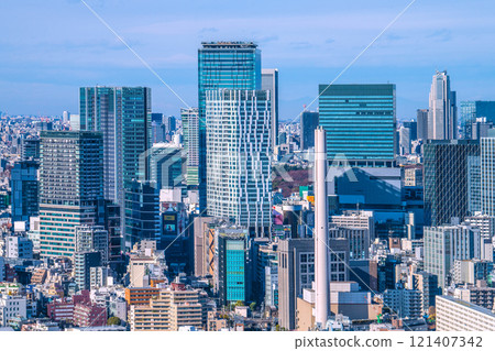 日本東京城市景觀 澀谷的辦公大樓。澀谷Akush等完成...新時代的希望之光...=22nd 121407342
