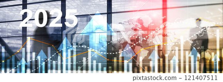 Financial background, economic growth 2025. Abstract background. Mixed Media 121407511