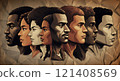 Celebrating unity black history month, group face portrait of diverse people together ,multiracial inclusion and diversity with freedom labor day concept 121408569
