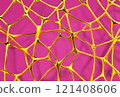 Neural Links Network Abstract background , Minimal futuristic, liquid gold mesh pattern with cells, grid illustration on pink backgrounds 121408606
