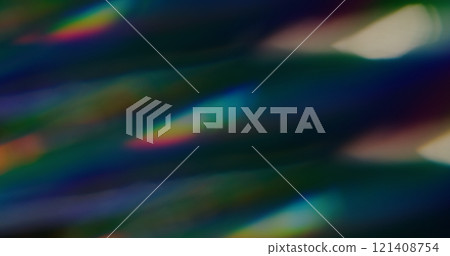 Colorful light effect. Abstract party background. Defocused leak green yellow rays rainbow flickers gradient beam lens flare on blurred art dark overlay. 121408754
