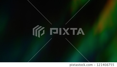 Blur color flare. Glowing light effect. Defocused leak green yellow rays flickers holographic gradient beam lens flare on abstract dark black art. Blur color flare. Glowing light effect. Defocused leak green yellow rays flickers holographic gradient beam lens flare on abstract dark black art. 121408755