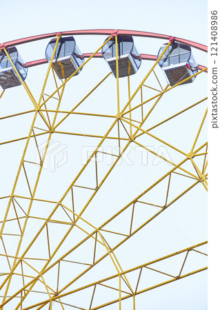 Ferris wheel with modern cabins, Panfilov park Bishkek Ferris wheel with modern cabins, Panfilov park Bishkek 121408986