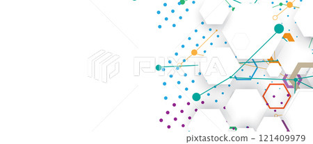 Abstract geometric background. For scientific and business presentations. Vector work. 121409979