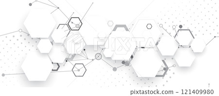 Abstract geometric background. For scientific and business presentations. Vector work. 121409980