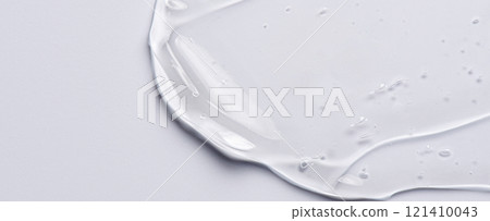 The texture of a cosmetic serum for the face with hyaluronic acid and collagen. Copy space 121410043