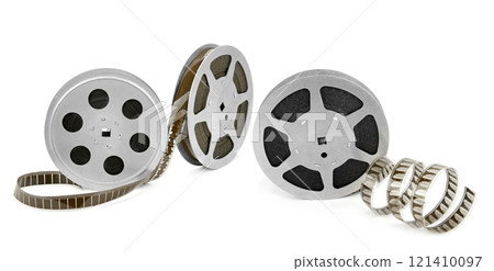 Set of Film strips isolated on white background. Collage. Set of Film strips isolated on white background. Collage. 121410097