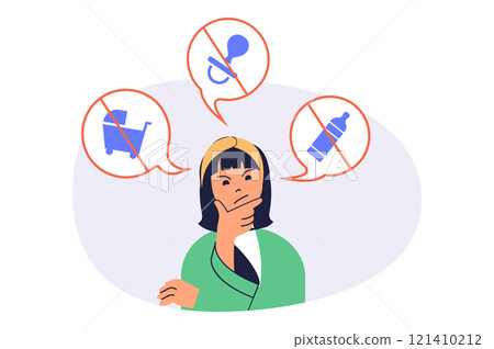 Childfree by choice web concept with flat cartoon people for website design. Childfree by choice web concept with flat cartoon people for website design. 121410212