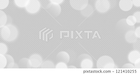 White bokeh frame, blurry background, festive decoration. 121410255