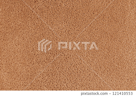 Orange suede leather texture with embossed spotted pattern background, fleecy fabric texutre 121410553