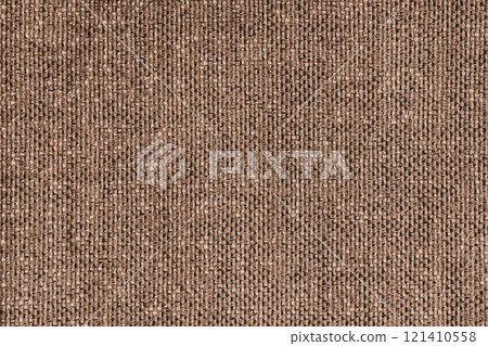 Upholstery brown jacquard fabric weave texture macro, textile background, cloth structure 121410558