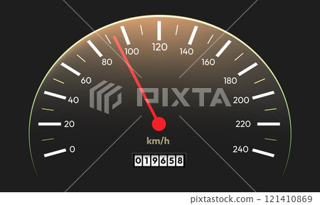 Realistic car speedometer Realistic car speedometer 121410869
