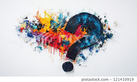 Question mark isolated on white background 121410919