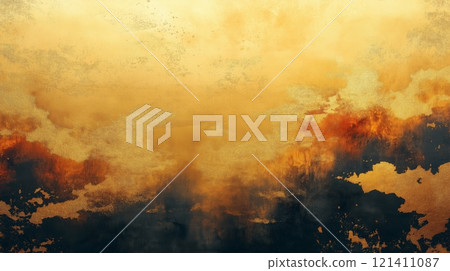Vibrant sunset sky with a blend of warm and cool colors over the horizon Vibrant sunset sky with a blend of warm and cool colors over the horizon 121411087