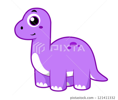 Cute illustration of a Brontosaurus dinosaur. 121411332