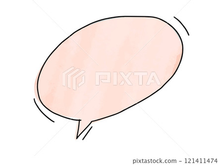 Speech bubble, watercolor doodle element. Vector illustration. 121411474