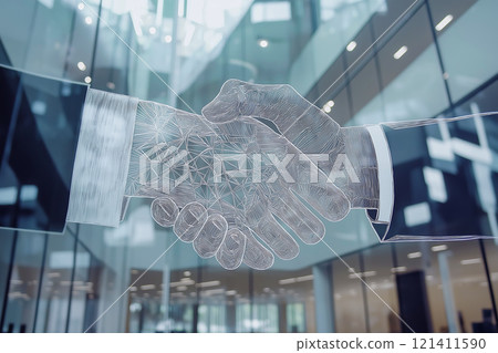 Handshake symbolizing trust, partnership, and successful collaboration 121411590