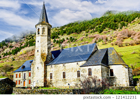 Montgarri Sanctuary, located in the municipality of Alto Aran in the Lerida Pyrenees, Catalonia, Spain 121412231