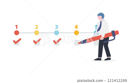 Businessman writing a check mark 121412289