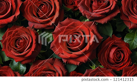 seamless background with red roses 121412315