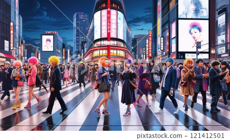 Crowded streets of Tokyo 121412501