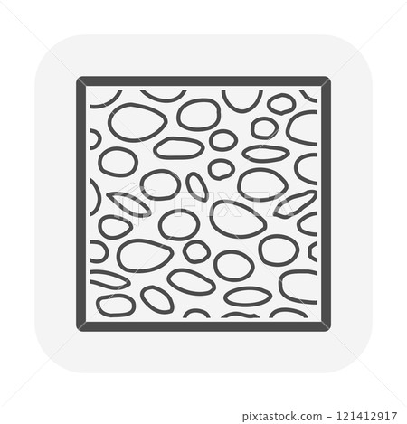 Rock gravel texture pattern vector icon, decorative material for building. Rock gravel texture pattern vector icon, decorative material for building. 121412917