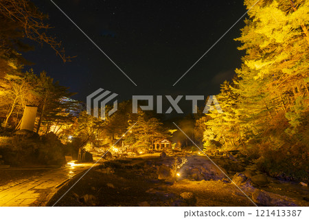 Scenery of Sainokawara Park in Kusatsu Onsen, Kusatsu Town, Gunma Prefecture 121413387