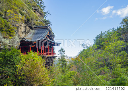 長野縣小諸市布引山少今寺的秋景 121413502