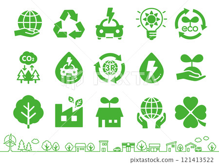 與環境和生態相關的圖標集綠色01 121413522