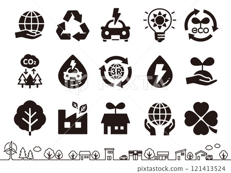 Environment and eco-related icon set black 01 121413524