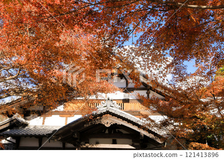 Autumn leaves at Sanzen-in Temple in Ohara, Kyoto Autumn leaves at Sanzen-in Temple in Ohara, Kyoto 121413896