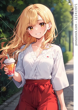 Shrine maiden taking a break 121413971