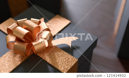 The Black gift box for celebration or holiday concept  3d rendering. 121414932