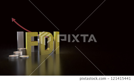 The FDI text and coins for Business concept 3d rendering. The FDI text and coins for Business concept 3d rendering. 121415441
