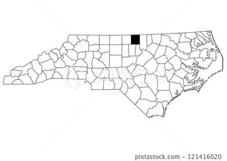 Map of person County in North Carolina state on white background. single County map highlighted by black color on North Carolina map. UNITED STATES, US 121416020