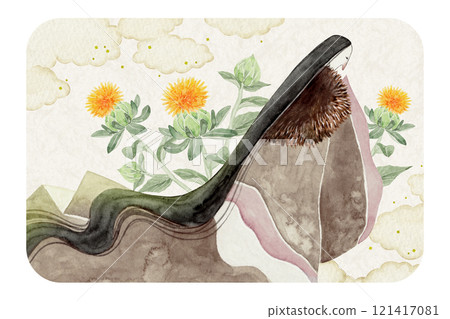 紫式部源氏物語 6 章末塚水彩插圖 121417081