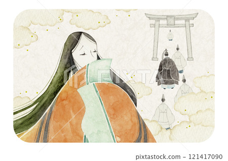 源氏物語紫式部 14 章 Miobei 水彩插圖 121417090