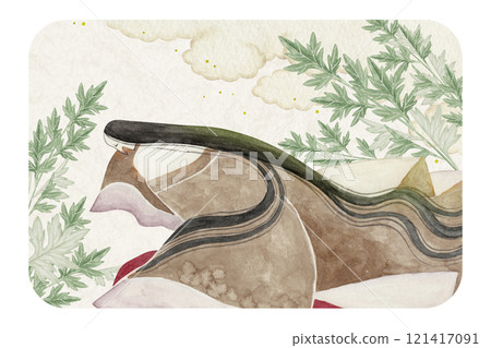 紫式部源氏物語 15 章 Hosei 水彩插圖 121417091