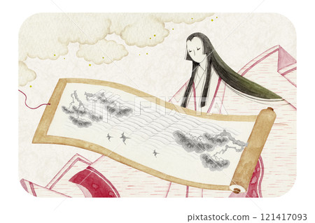 Tale of Genji, Murasaki Shikibu, 17 volumes, watercolor illustrations 121417093