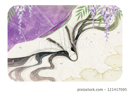 源氏物語紫式部 19 章薄雲水彩插圖 121417095